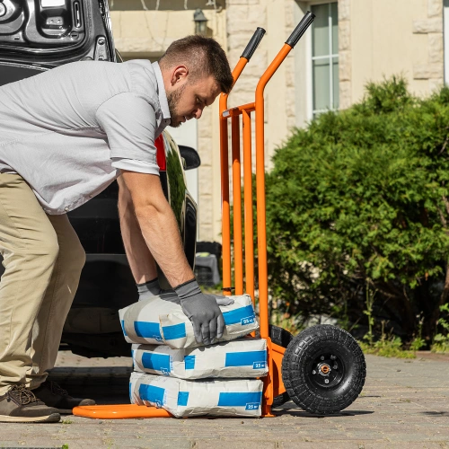 Тележка ручная 2-х колесная, усиленная, г/п 250кг, откидная платформа 530х400мм Сибртех по ценам производителя в Москве с доставкой по всей России