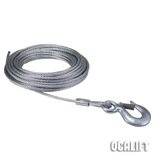 Трос стальной канат для лебёдки РА 250/500 диаметр 4мм длина 20м с крюком по ценам производителя в Москве с доставкой по всей России