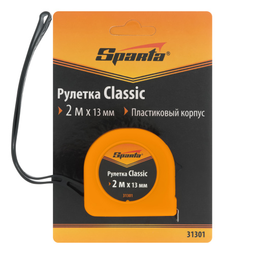 Рулетка Classic,2 м х 13 мм,пластиковый корпус Sparta по ценам производителя в Москве с доставкой по всей России