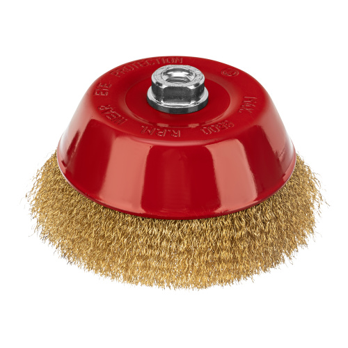 Щетка для УШМ, 150 мм, М14, "чашка", латунированная витая проволока Matrix по ценам производителя в Москве с доставкой по всей России