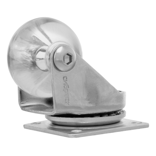 Колесо ПУ прозрачное поворотное d-35 мм, крепление платформенное Сибртех по ценам производителя в Москве с доставкой по всей России