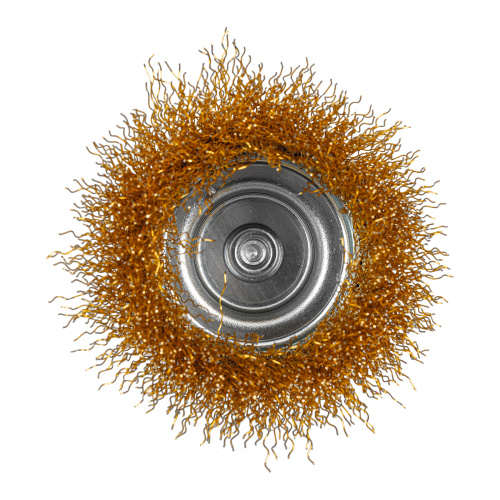 Щетка для дрели, 75 мм, "чашка" со шпилькой, латунированная витая проволока Matrix по ценам производителя в Москве с доставкой по всей России