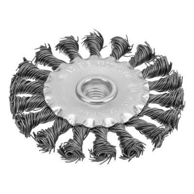 Щетка для УШМ 100 мм, М14, плоская, крученая проволока 0.8 мм Matrix по ценам производителя в Москве с доставкой по всей России