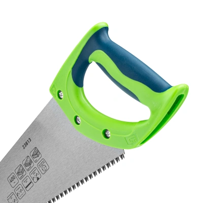 Ножовка по дереву "Зубец", 400 мм, 7-8 TPI, каленый зуб 3D, двухкомпонентная рукоятка Сибртех по ценам производителя в Москве с доставкой по всей России