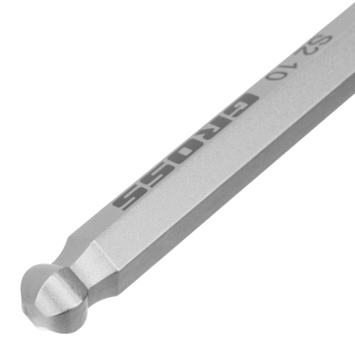 Набор ключей имбусовых HEX, 1.5-10 мм, S2, 9 шт, удлиненные с шаром, сатинированные Gross по ценам производителя в Москве с доставкой по всей России