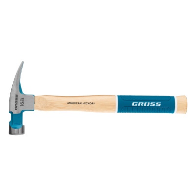 Молоток-гвоздодер, 450 г, угол 75, магнит, обрезиненная рукоятка American hickory GROSS по ценам производителя в Москве с доставкой по всей России