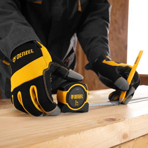 Рулетка 5м х 19мм, двухкомп. корпус, магнитный обрезиненный зацеп Denzel по ценам производителя в Москве с доставкой по всей России