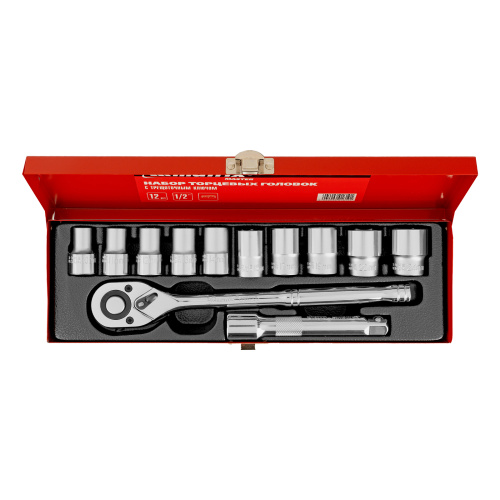 Набор торцевых головок, 1/2", головки 10 - 24 мм, с трещот. ключом, 12 предметов Matrix по ценам производителя в Москве с доставкой по всей России