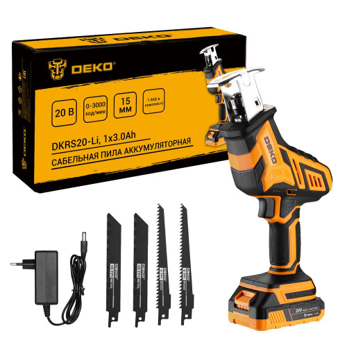 Сабельная пила аккумуляторная DEKO DKRS20-Li, 20В, 1x3.0Ач по ценам производителя в Москве с доставкой по всей России