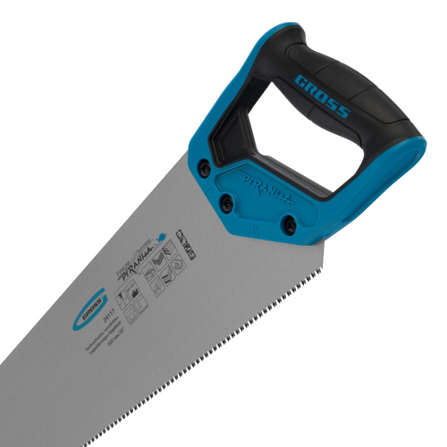 Ножовка по дереву Piranha, усиленное трапецевидное полотно, 500 мм, 11-12 TPI, зуб3D, каленый зуб, двухкомпонентная рукоятка Gross по ценам производителя в Москве с доставкой по всей России