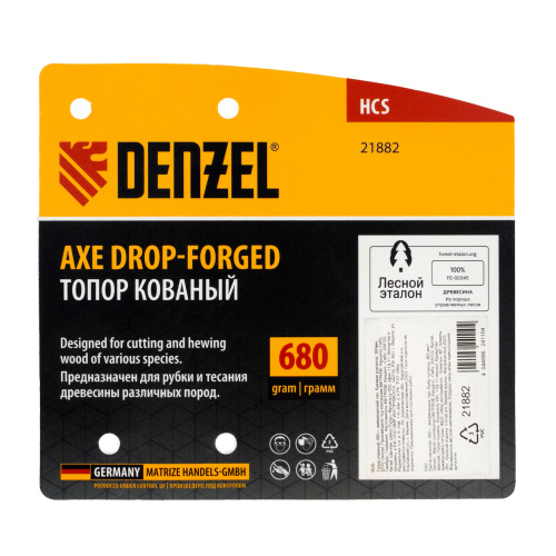 Топор кованый, 680 г, американский тип, буковая рукоятка, 360мм, EFP Denzel по ценам производителя в Москве с доставкой по всей России