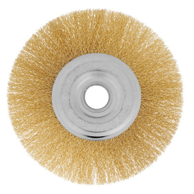 Щетка для УШМ, 175 мм, посадка 22.2 мм, плоская, латунированная витая проволока Matrix по ценам производителя в Москве с доставкой по всей России