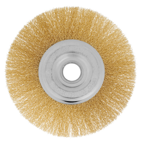 Щетка для УШМ, 175 мм, посадка 22.2 мм, плоская, латунированная витая проволока Matrix по ценам производителя в Москве с доставкой по всей России