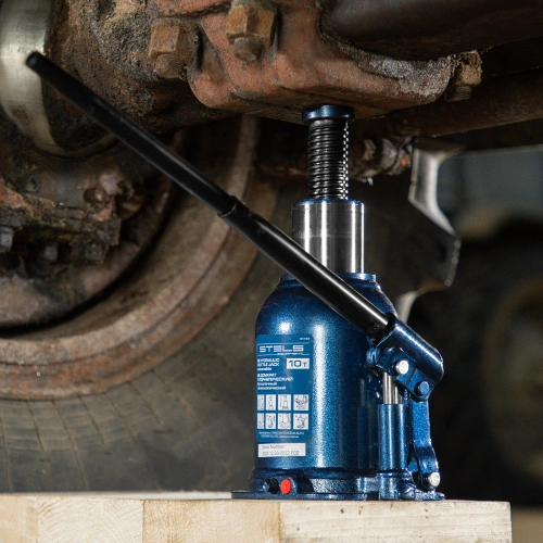 Домкрат гидравлический бутылочный телескопический, 10 т, подъем 180-430 мм Stels по ценам производителя в Москве с доставкой по всей России