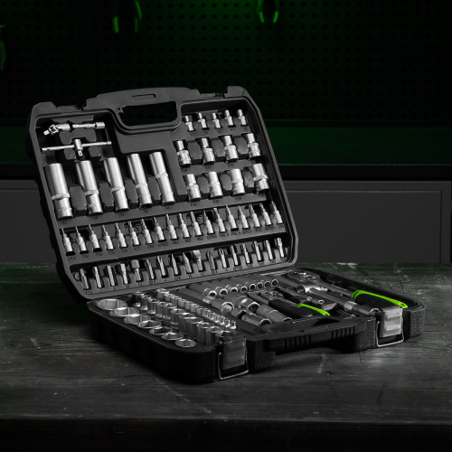 Набор инструмента, 1/2", 1/4", пластиковый кейс,94 предмета Сибртех по ценам производителя в Москве с доставкой по всей России