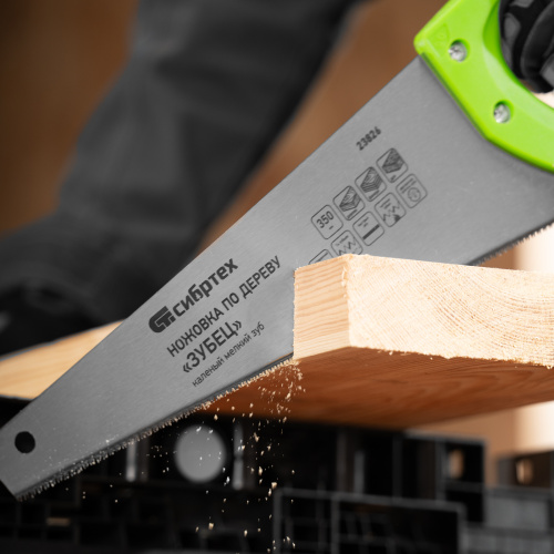 Ножовка по дереву"Зубец" для точных пильных работ, 350 мм, каленый зуб 2D, 14 TPI, двухкомпонентная рукоятка Сибртех по ценам производителя в Москве с доставкой по всей России