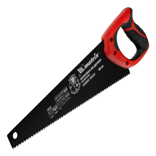 Ножовка по дереву, 400 мм, 7-8 TPI, зуб-3D, каленый зуб, тефлоновое покрытие полотна, двухкомпонентная рукоятка Matrix по ценам производителя в Москве с доставкой по всей России