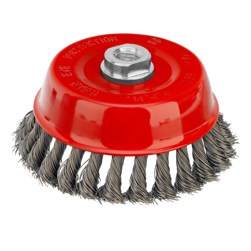 Щетка для УШМ, 125 мм, М14, "чашка", крученая проволока 0.5 мм Matrix по ценам производителя в Москве с доставкой по всей России