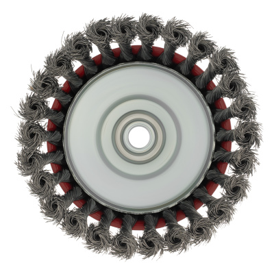 Щетка для УШМ, 125 мм, М14, "чашка", крученая проволока 0.35 мм Matrix по ценам производителя в Москве с доставкой по всей России