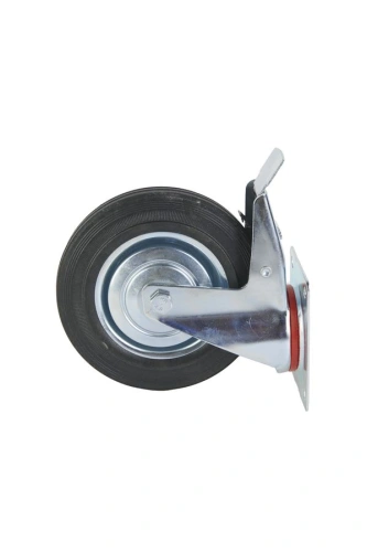 Колесо поворотное резина SCb 80 200 мм с тормозом (F) по ценам производителя в Москве с доставкой по всей России