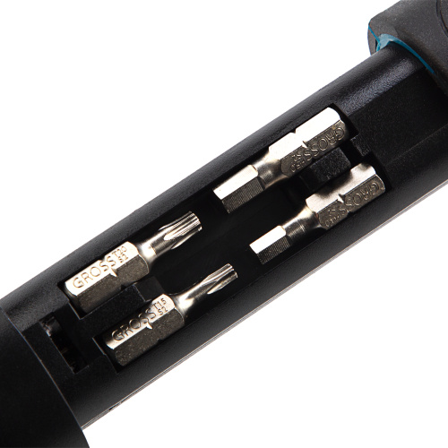 Отвертка реверсивная с револьверным механизмом, 11 шт, сталь S2 Gross по ценам производителя в Москве с доставкой по всей России