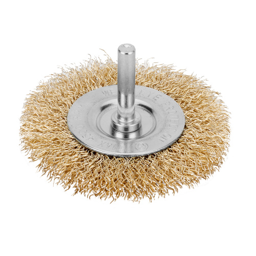 Щетка для дрели, 75 мм, плоская со шпилькой, латунированная витая проволока Matrix по ценам производителя в Москве с доставкой по всей России