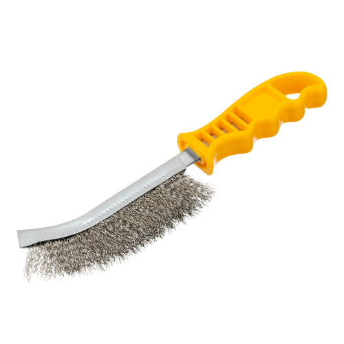 Щетка металлическая с пластмассовой ручкой, нержавеющая проволока DENZEL по ценам производителя в Москве с доставкой по всей России
