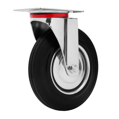 Колесо поворотное D 200 мм, крепление  платформенное Сибртех по ценам производителя в Москве с доставкой по всей России