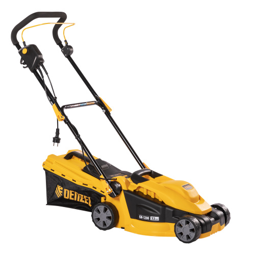Газонокосилка электрическая GM-1200, 1200 Вт, ширина 32 см, 3 уровня, травосборник 25 л. Denzel по ценам производителя в Москве с доставкой по всей России