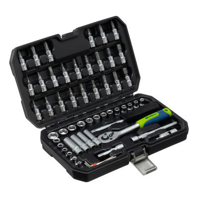 Набор инструментов, 1/4", пластиковый кейс 56 предметов Сибртех по ценам производителя в Москве с доставкой по всей России