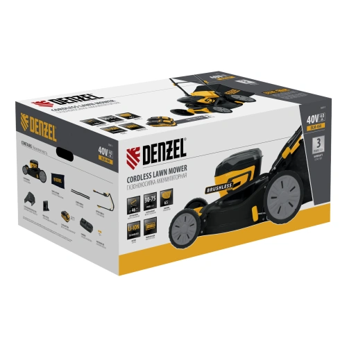 Газонокосилка аккумуляторная бесщет. DLM-460, 460 мм, травосб. 65 л., Li-Ion, 40 В Denzel по ценам производителя в Москве с доставкой по всей России