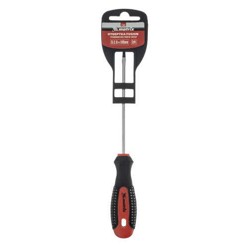 Отвертка Fusion, SL3 х 100 мм, CrV, трехкомпонентная рукоятка "Anti slip" Matrix по ценам производителя в Москве с доставкой по всей России