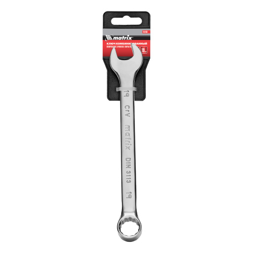 Ключ комбинированный, 19 мм, CrV, полированный хром Matrix по ценам производителя в Москве с доставкой по всей России