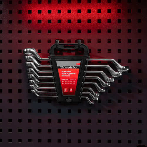 Набор ключей накидных, 6-22 мм, CR-V, 8 шт, полированный хром Matrix по ценам производителя в Москве с доставкой по всей России