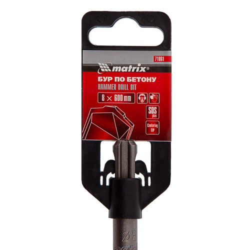 Бур по бетону, 8 x 600 мм, SDS Plus Matrix по ценам производителя в Москве с доставкой по всей России