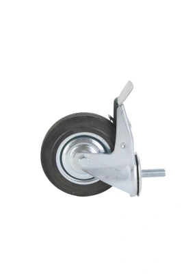 Колесо поворотное SCtB 63 160 мм резина с болтом и тормозом (F) по ценам производителя в Москве с доставкой по всей России