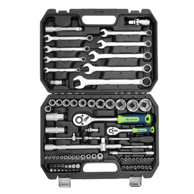 Набор инструментов, 1/2", 1/4", пластиковый кейс, 82 предмета Сибртех по ценам производителя в Москве с доставкой по всей России
