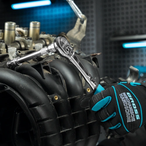 Ключ-трещотка 3/8", CrV, 90 зубьев, усиленный, хром Gross по ценам производителя в Москве с доставкой по всей России