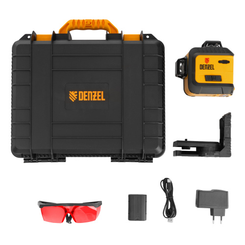 Лазерный уровень мультипризменный LX 360-3 Red, 30 м, 635 нм, аккумулятор Li 2800 мАч, резьба 5/8" Denzel по ценам производителя в Москве с доставкой по всей России