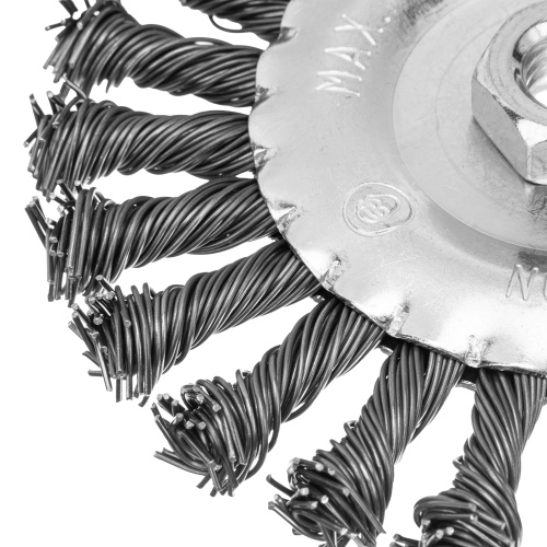 Щетка для УШМ 125 мм, М14, плоская, крученая проволока 0.8 мм Matrix по ценам производителя в Москве с доставкой по всей России