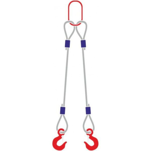 Строп канатный 2СК,  с 2 крюками 16Т x 3М по ценам производителя в Москве с доставкой по всей России