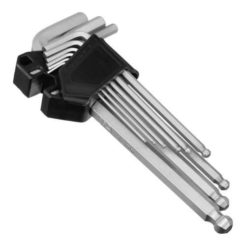 Набор ключей имбусовых, HEX, 1,5-10 мм, CrV, 9 шт., удлиненные, с шаром Сибртех по ценам производителя в Москве с доставкой по всей России