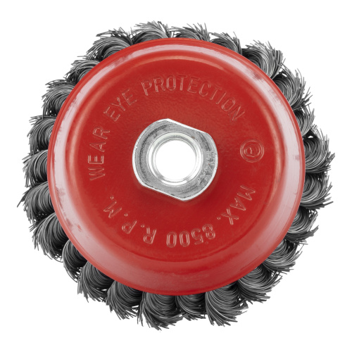 Щетка для УШМ, 100 мм, М14, "чашка", двухрядная, крученая проволока 0.35 мм Matrix по ценам производителя в Москве с доставкой по всей России