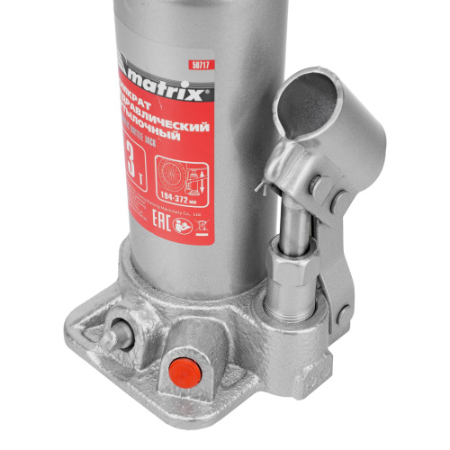 Домкрат гидравлический бутылочный, 3 т, высота подъема 194-372 мм Matrix по ценам производителя в Москве с доставкой по всей России