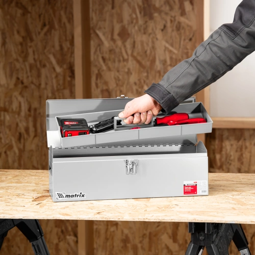 Ящик для инструмента, 484 х 154 х 165 мм, металлический Matrix по ценам производителя в Москве с доставкой по всей России