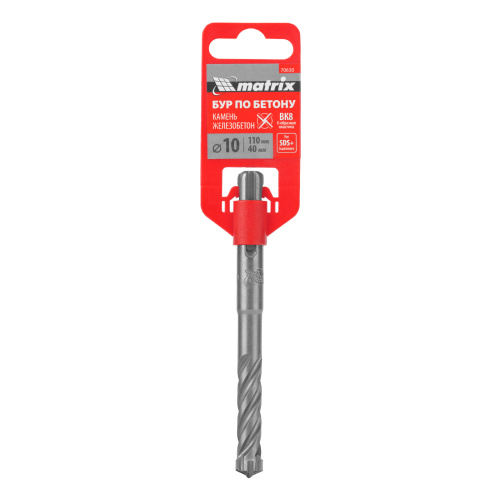 Бур по бетону, 10 x 110 мм, SDS Plus c крестовой пластиной Matrix по ценам производителя в Москве с доставкой по всей России
