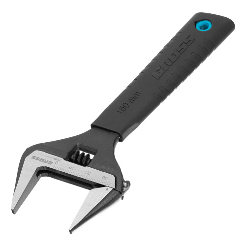 Ключ разводной, 150 мм, CrV, тонкие губки, защитные насадки Gross по ценам производителя в Москве с доставкой по всей России