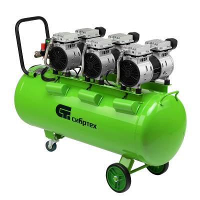 Компрессор безмаслянный малошумный МБ 2250/100, 2250 Вт, 100л, 400 л/мин Сибртех купить в Москве с доставкой по всей России | ProtosMarket.ru