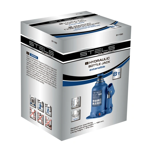Домкрат гидравлический бутылочный телескопический, 8 т, подъем 180-410 мм Stels по ценам производителя в Москве с доставкой по всей России