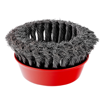 Щетка для УШМ, 125 мм, М14, "чашка", двухрядная, крученая проволока 0.5 мм Matrix по ценам производителя в Москве с доставкой по всей России